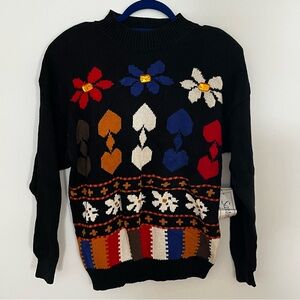 Vintage Santoria Sweater Gemstone Abstract NWT Deadstock Medium Colorful Heart